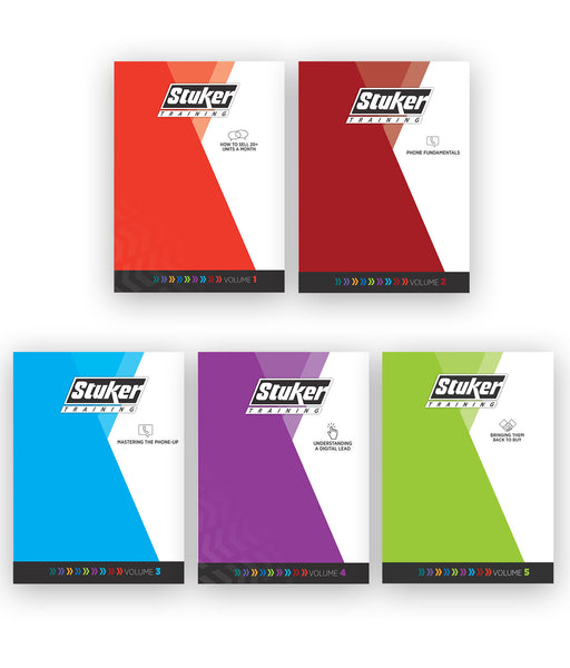 Stuker Training Manual Bundle Vol. 1-5 (How to Sell 20+ Units a Month, Phone Fundamentals, Mastering the Phone Up, Digital Lead Management, Bringing Them Back To Buy)